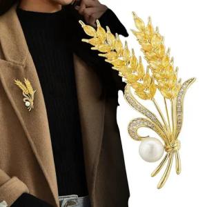 YRIIOMO Brosche Elegante Brustnadel mit floraler Inspiration und funkelnden Details –, Perfektes Accessoire für vielseitige Anlässe und stilvolle Outfits