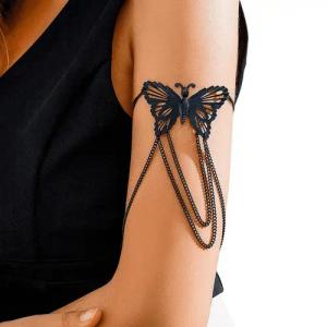 YRIIOMO Armband Damen Accessoire mit auffälligem Design – Punk Stil Kette mit (Schmetterlingsmotiv, gefertigt aus hochwertigem Metalllegierung mit, galvanischer Veredelung, ideal für besondere Anlässe und tägliche), Outfits