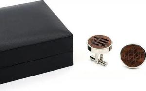 YRIIOMO Manschettenknöpfe Elegante und hochwertige Manschettenknöpfe aus nachhaltig gewonnenem (Holz mit einzigartigem Wellen Design – Perfektes Accessoire für, Herrenhemden und ideale Geschenkidee für besondere Anlässe)