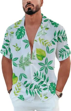 YRIIOMO T-Shirt Herrenhemd mit 3D Druck und floralem Design, atmungsaktiv, (pflegeleicht und in mehreren Größen erhältlich, ideal für Freizeit und, Alltag)