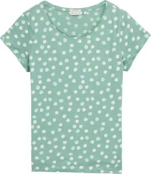 TOM TAILOR Damen T-Shirt mit Rundhalsausschnitt, grün, Gepunktet, Gr. M