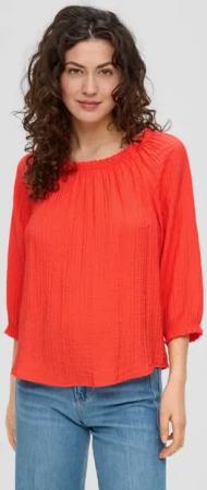 s.Oliver Kurzarmbluse Off-Shoulder-Bluse aus Viskosemix Raffung