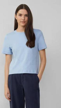 s.Oliver Kurzarmshirt Verkürztes T-Shirt aus Interlockjersey