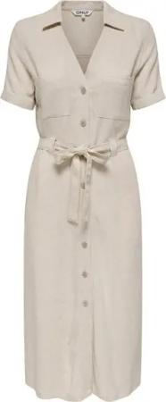 ONLY Shirtkleid Elegantes, knielanges Modell mit Gürtel und Knöpfen (knielang) ONLSIESTA SS LIN BL SHIRT DRESS PNT NOOS
