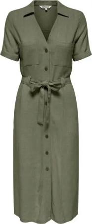 ONLY Shirtkleid Elegantes, knielanges Modell mit Gürtel und Knöpfen (knielang) ONLSIESTA SS LIN BL SHIRT DRESS PNT NOOS