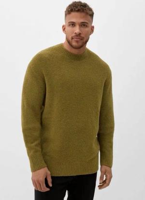 s.Oliver Strickpullover Pullover in Bouclé-Qualität Rippblende
