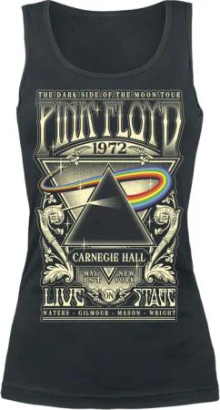 Pink Floyd Top - The Dark Side Of The Moon - Live On Stage 1972 - S bis XXL - für Damen - Größe S - schwarz - Lizenziertes Merchandise!