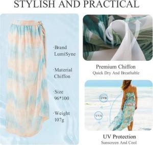 RWEUOQ Sommerrock Frauen langes Strandkleid Poncho, Strandkleid Sommer Bikini Cover up (Damen Mädchen Side Split Salon Strandkleider) Chiffon Bademode Wickelrock Strandkleider