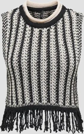 Only ONLAINA LIFE SL FRINGE O-NECK TOP KNT