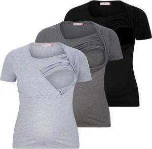 M.M.C. Stillshirt Stillmode Umstandsshirt 3er Set Umstandsmode (3-tlg) Schwangerschaftsshirt