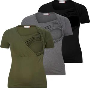 M.M.C. Stillshirt Stillmode Umstandsshirt 3er Set Umstandsmode (3-tlg) Schwangerschaftsshirt