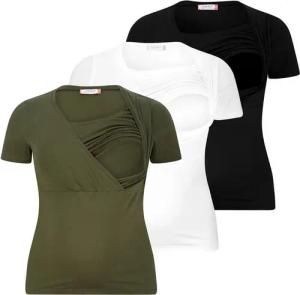 M.M.C. Stillshirt Stillmode Umstandsshirt 3er Set Umstandsmode (3-tlg) Schwangerschaftsshirt