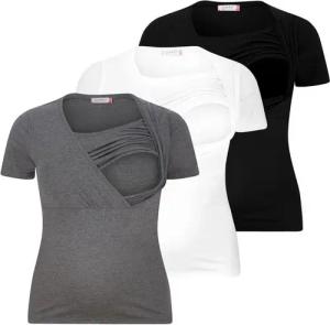 M.M.C. Stillshirt Stillmode Umstandsshirt 3er Set Umstandsmode (3-tlg) Schwangerschaftsshirt