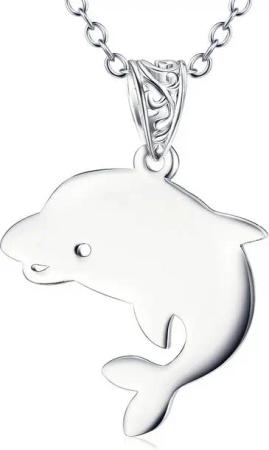 Schmuck-Elfe Kette mit Anhänger Springender Delfin, 925 Sterling Silber