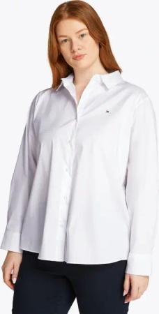 Tommy Hilfiger Curve Hemdbluse "CRV ESS POPLIN REGULAR SHIRT", in Großen Größen, Popeline Qualität, Logostickerei