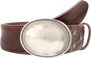 RETTUNGSRING by showroom 019 Ledergürtel, mit austauschbarer Schließe "Oval Gewölbt Silber"