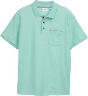 TOM TAILOR Herren Poloshirt mit Brusttasche, grün, Uni, Gr. S
