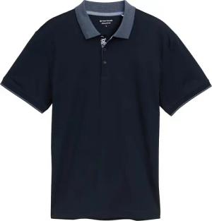 TOM TAILOR Herren Basic Jersey Poloshirt, blau, Uni, Gr. S