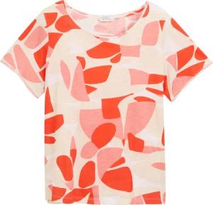 TOM TAILOR Damen Plus Size - T-Shirt mit Rundhalsausschnitt, rot, Gemustert, Gr. 52
