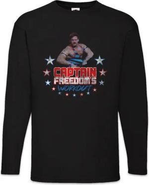 Urban Backwoods Langarmshirt Captain Freedom's Workout Langarm T-Shirt Running Fitness Gym Man (1-tlg) Commercial Werbung Science Fiction