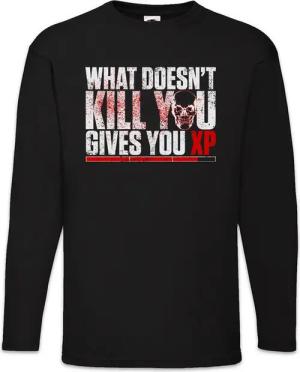 Urban Backwoods Langarmshirt Gives You Xp Langarm T-Shirt Erfahrung Exp. Experience Lvl. Lvl Gamer (1-tlg) RPG Roleplay MMORPG Dungeons
