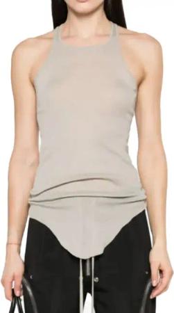Rick Owens - Basic Rib Tank Top Pearl - Größe 44 - grau