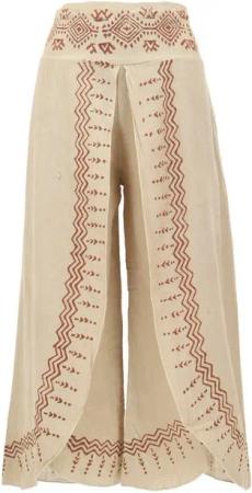 Guru-Shop Relaxhose Palazzohose, Hosenrock, bedruckte natürliche.. alternative Bekleidung