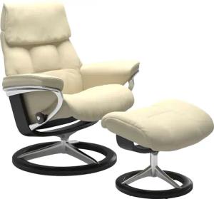 Stressless Relaxsessel "Ruby", (Set, Relaxsessel mit Hocker), mit Signature Base, Größe M, Gestell Eiche, Wenge, Braun & Schwarz