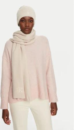 Calvin Klein Set Schal und Mütze K60K612666 Beige