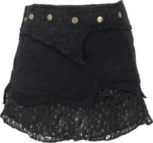 Guru-Shop Minirock Natürlicher Goa Sommerrock, Ethno Wickelrock.. alternative Bekleidung