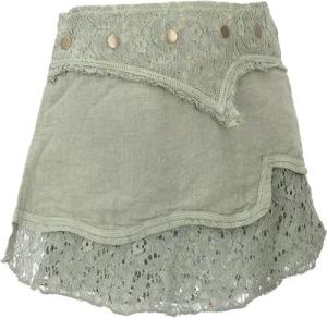 Guru-Shop Minirock Natürlicher Goa Sommerrock, Ethno Wickelrock.. alternative Bekleidung