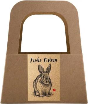 Logbuch-Verlag Osternest 5 Körbchen aus Kraftpapier + Osteraufkleber, Körbchen zum individualisieren