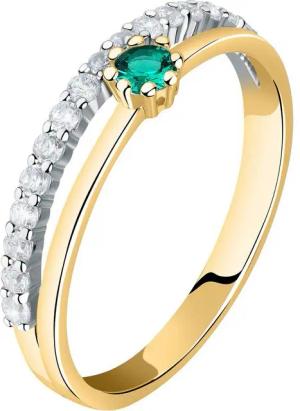 Live Diamond Diamantring Live Diamond Damen-Damenring Smaragd, Smaragd (synthetisch), Lab Grown