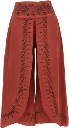 Guru-Shop Relaxhose Palazzohose, Hosenrock, bedruckte natürliche.. alternative Bekleidung
