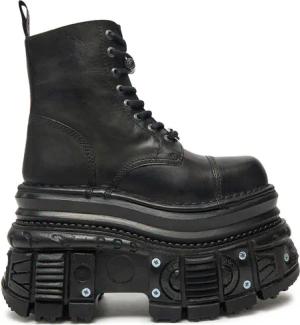 NEW ROCK Schnürstiefel M-MILI083CCT-C4 Schwarz