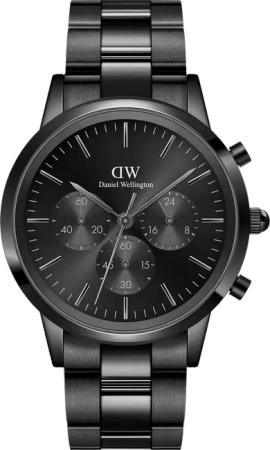 Daniel Wellington DW Uhr Iconic Chronograph Link Onyx B 42mm Black