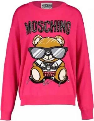 Moschino Wollpullover Moschino Couture E A0931 Damen Strick Pullover. Wollpullover Unifarben, mit Rundhalsausschnitt