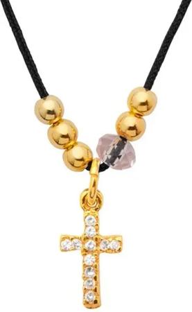 Unique Kette ohne Anhänger Unique Textilkette vergoldetes 925 Silberkreuz TXK0004