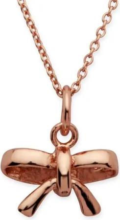 Unique Silberkette Rose vergoldete Unique Silberkette Schleifenanhänger SN0221