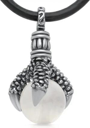 Unique Edelstahlkette Unique Lederhalskette mit krallenförmigem Anhänger N5092