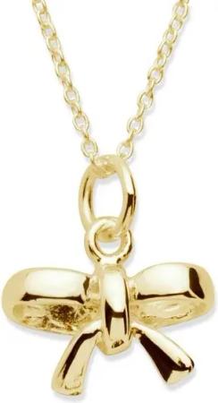 Unique Silberkette Vergoldete Unique 925 Silberkette Schleifenanhänger SN0220