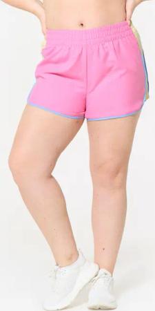 Shorts kurz leicht - rosa/gelb