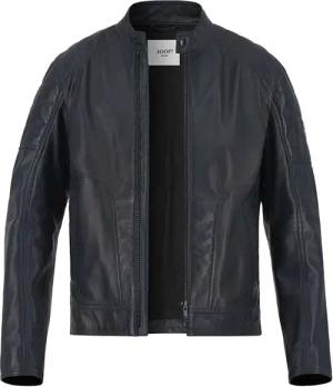 JOOP! Herren Lederjacke blau unifarben