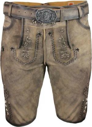 Maddox Trachtenlederhose MADDOX Kurze Herren Lederhose 'Hopfensee' mit Gürt