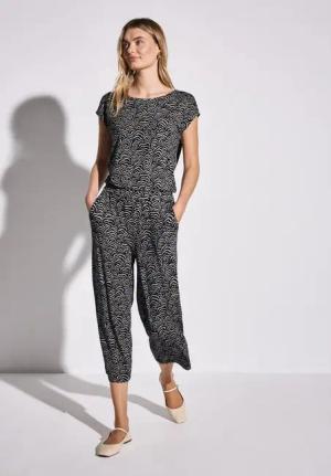 Street One Frauen Straight Leg Jumpsuit in Blau, Gr: 46