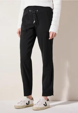Cecil Damen Casual Fit Hose in Schwarz, Gr: S