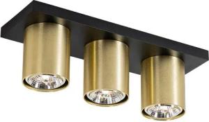 Qazqa LED Aufbaustrahler Tubo, ohne Leuchtmittel, GU10, Gold, Modern, Aluminium, 3-flammig