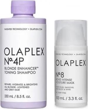 Olaplex Silbershampoo No.4P Blonde Toning Shampoo 250ml + No.8 Moisture Mask 100ml, 2-tlg.