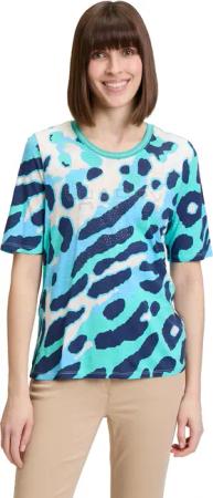 Betty Barclay Kurzarmshirt "Betty Barclay Basic Shirt mit Print", (1 tlg.), Rippbündchen