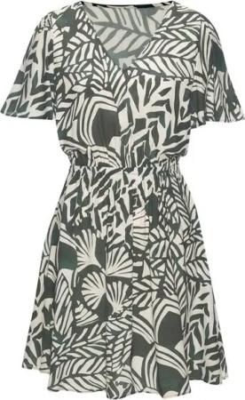 LASCANA Sommerkleid mit Alloverprint, Flügelärmel, Sommerkleid, Webware